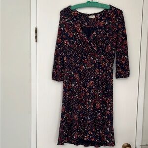 Fat Face Floral Black Dress